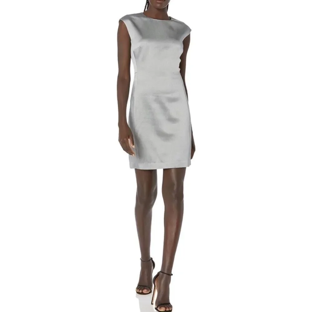 Theory structured fitted dress gray cloud size 6